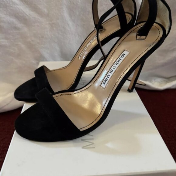 Manolo Blahnik Chaos Stiletto Sandal Black 40 - Picture 2 of 6